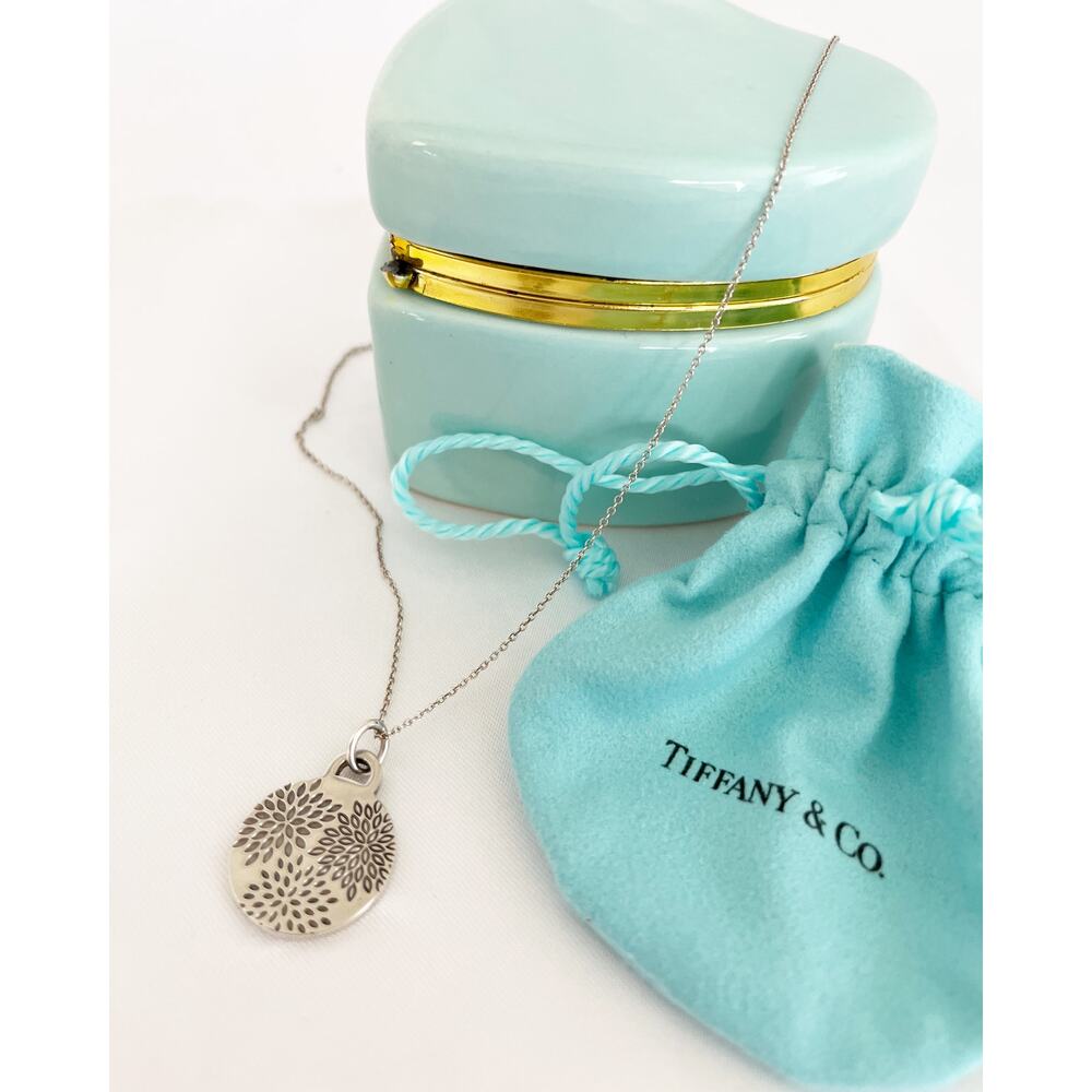 TIFFANY & Co Necklace Pendant 925 Floral Go Women 2018 Limited Edition Stamped - Picture 3 of 14